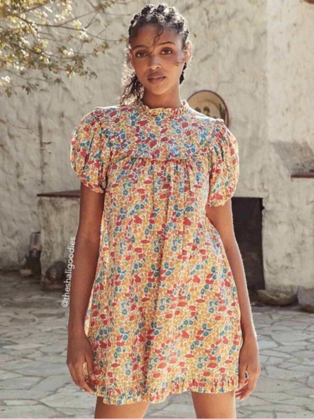 Doen Alice Dress in Poppy and Daisy Liberty Floral Print